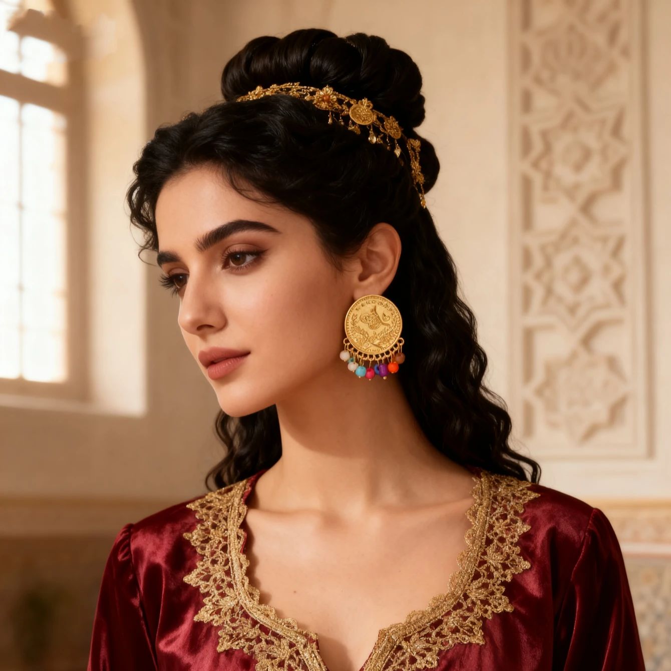 Turkse munt oorbel vergulde ko - Ethnic Fashion Co In recensie en prijs